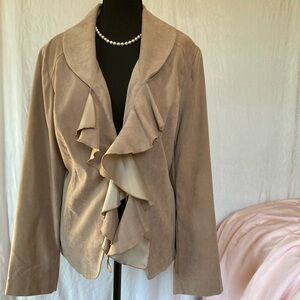 Cato Women’s Size 18 Tan Ruffle Jacket